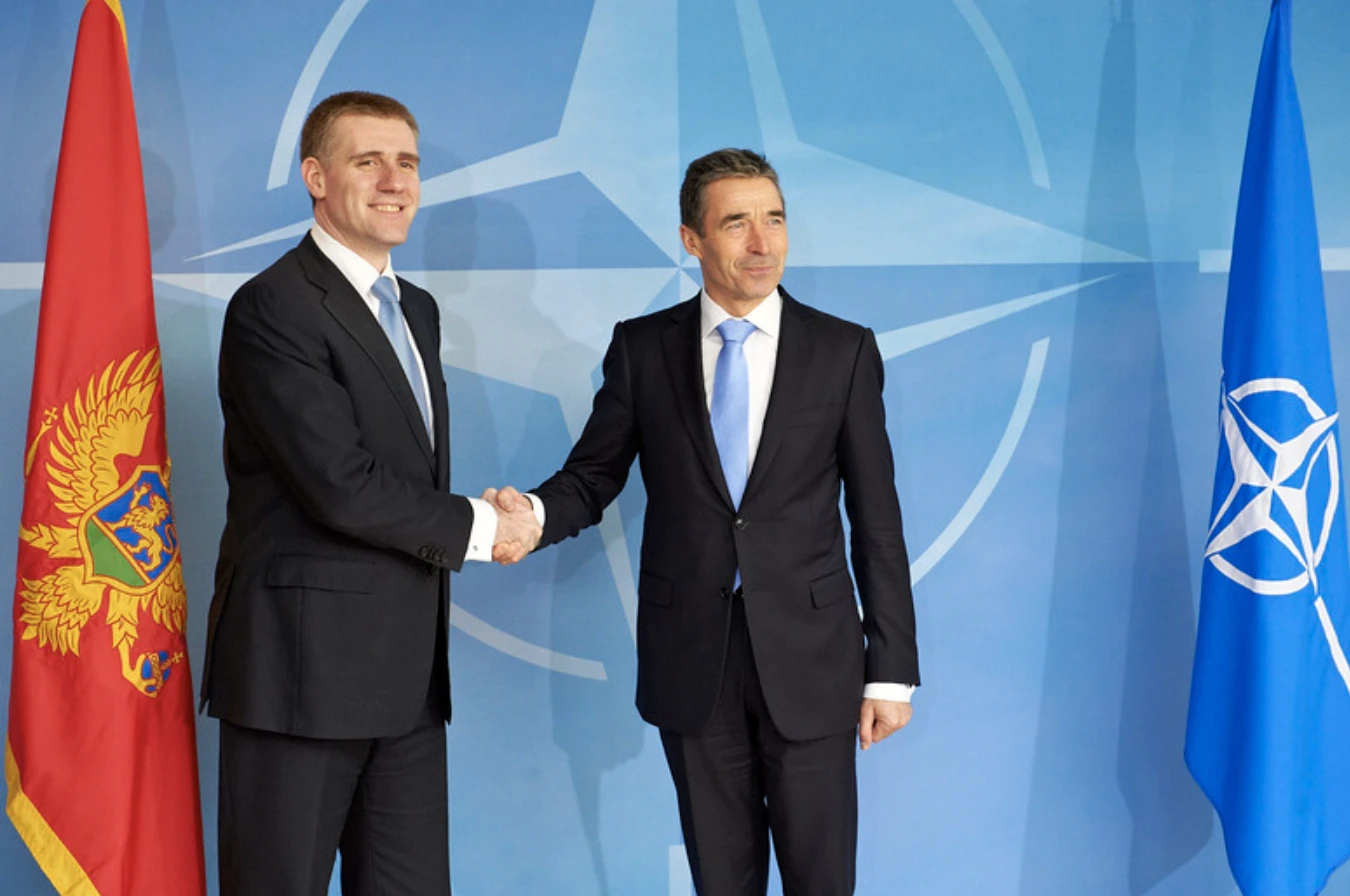 Prime Minister Igor Lukšić with NATO Secretary General Anders Fogh Rasmussen (2012)