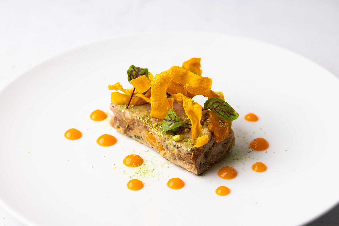 Confit chicken & herb terrine entree
