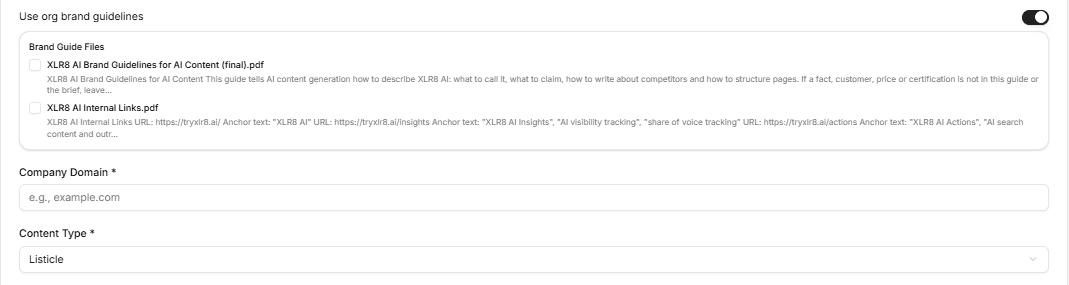 XLR8 AI Content Alignment