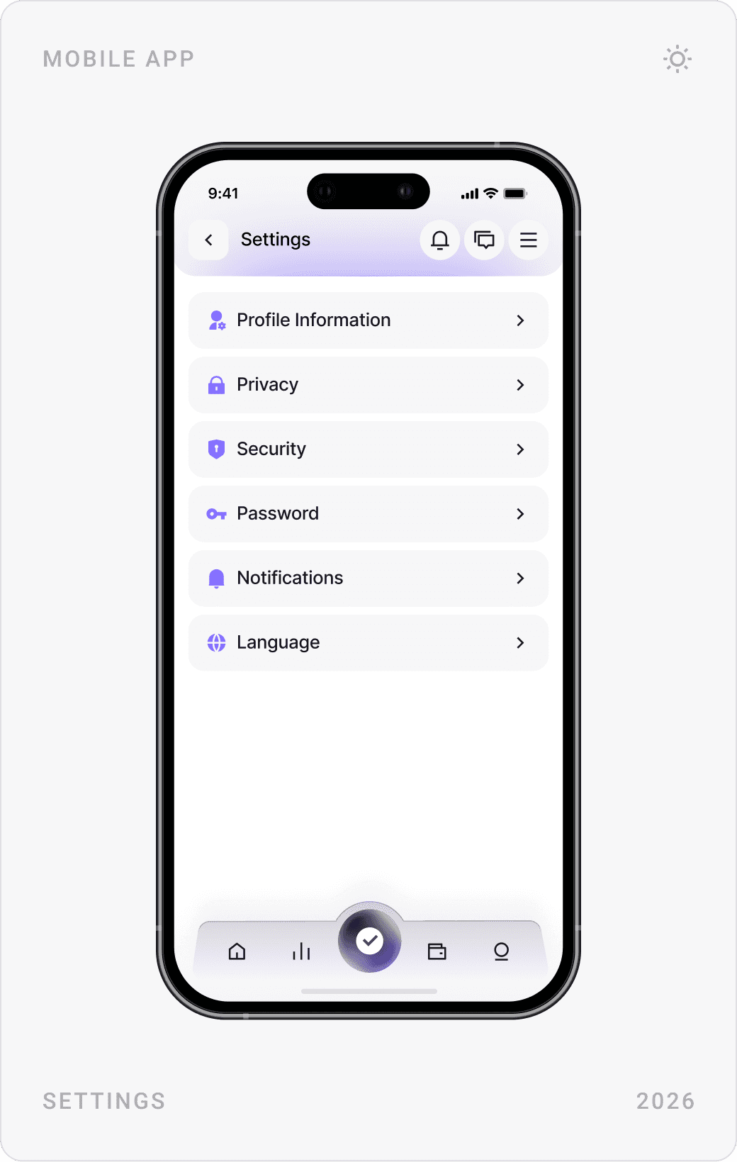 Structured Profile Settings Interface Design