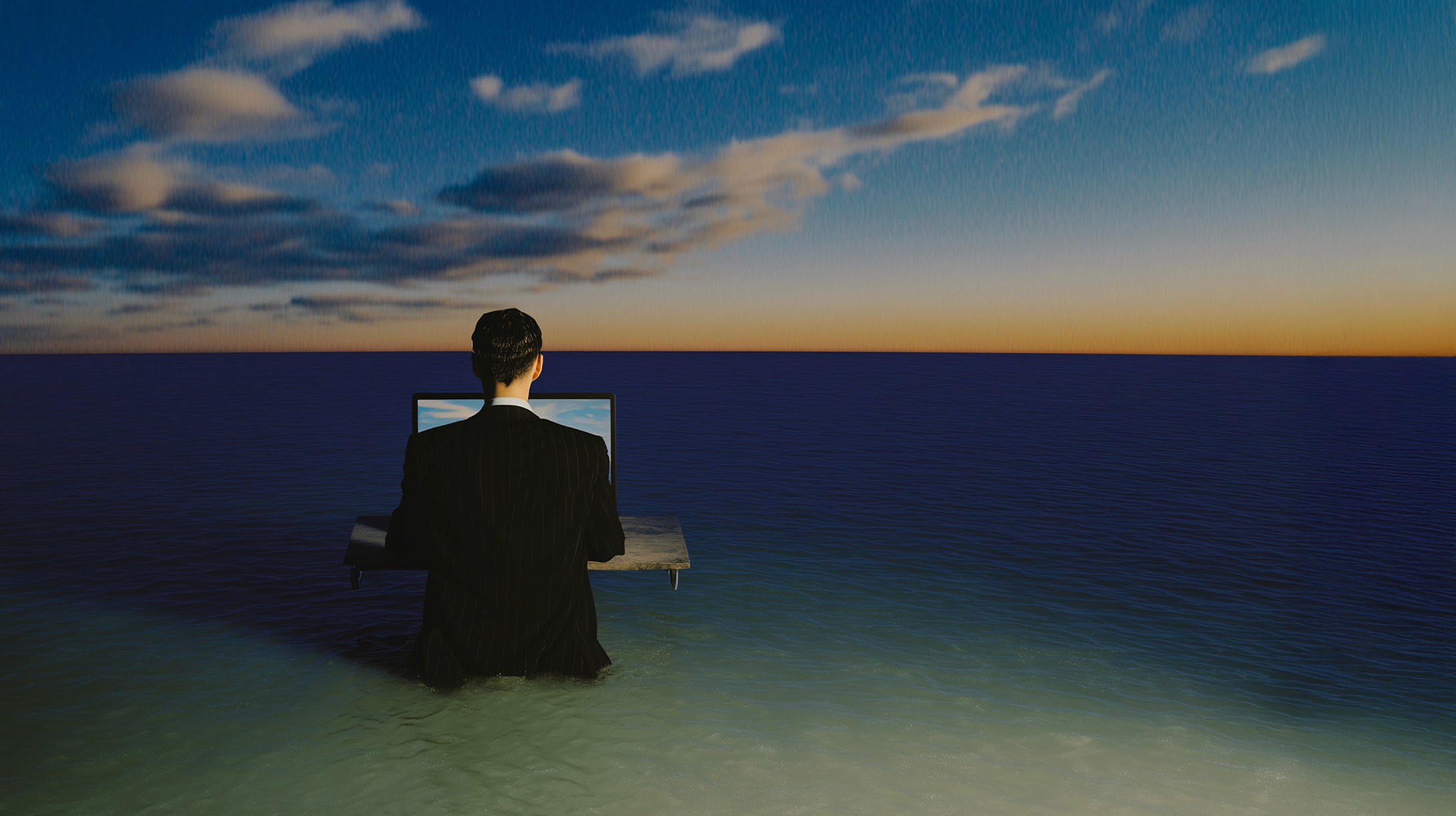 Group of men surfing