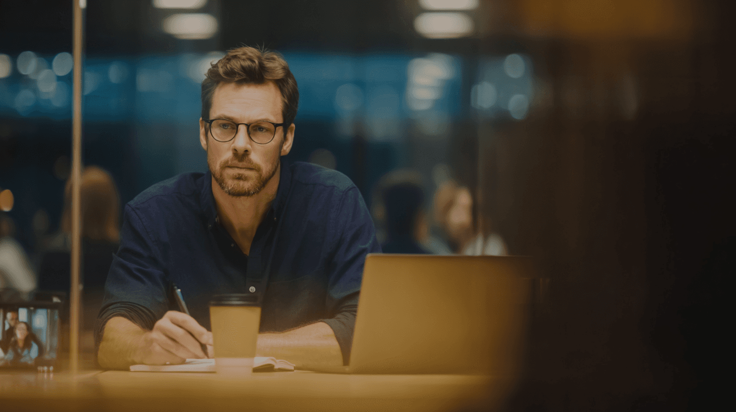 Professional taking meeting summaries