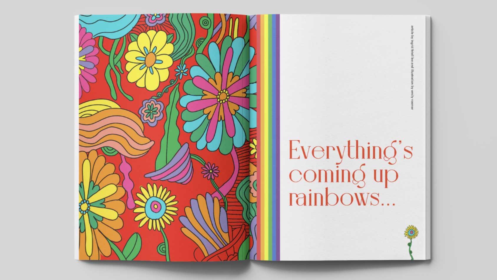 Emily Roemer - Rainbow Mag magazine spread with flowers