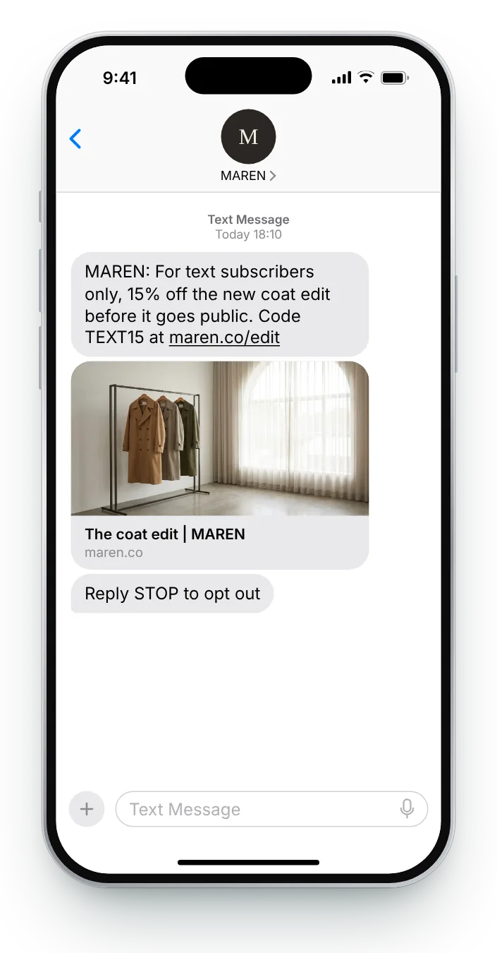 Text subscribers only promotional SMS on an iPhone