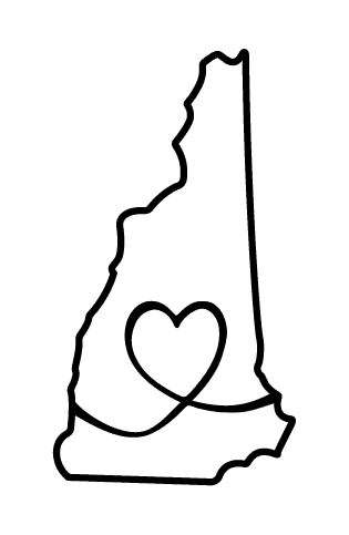 State of New Hampshire with a heart