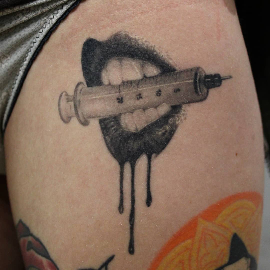 Detailed tattoo work by a Kafka INK artist