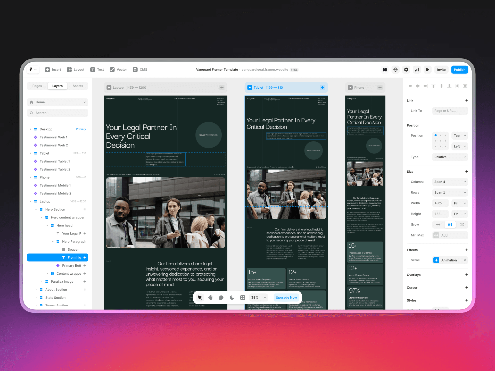 framer project mockup shot