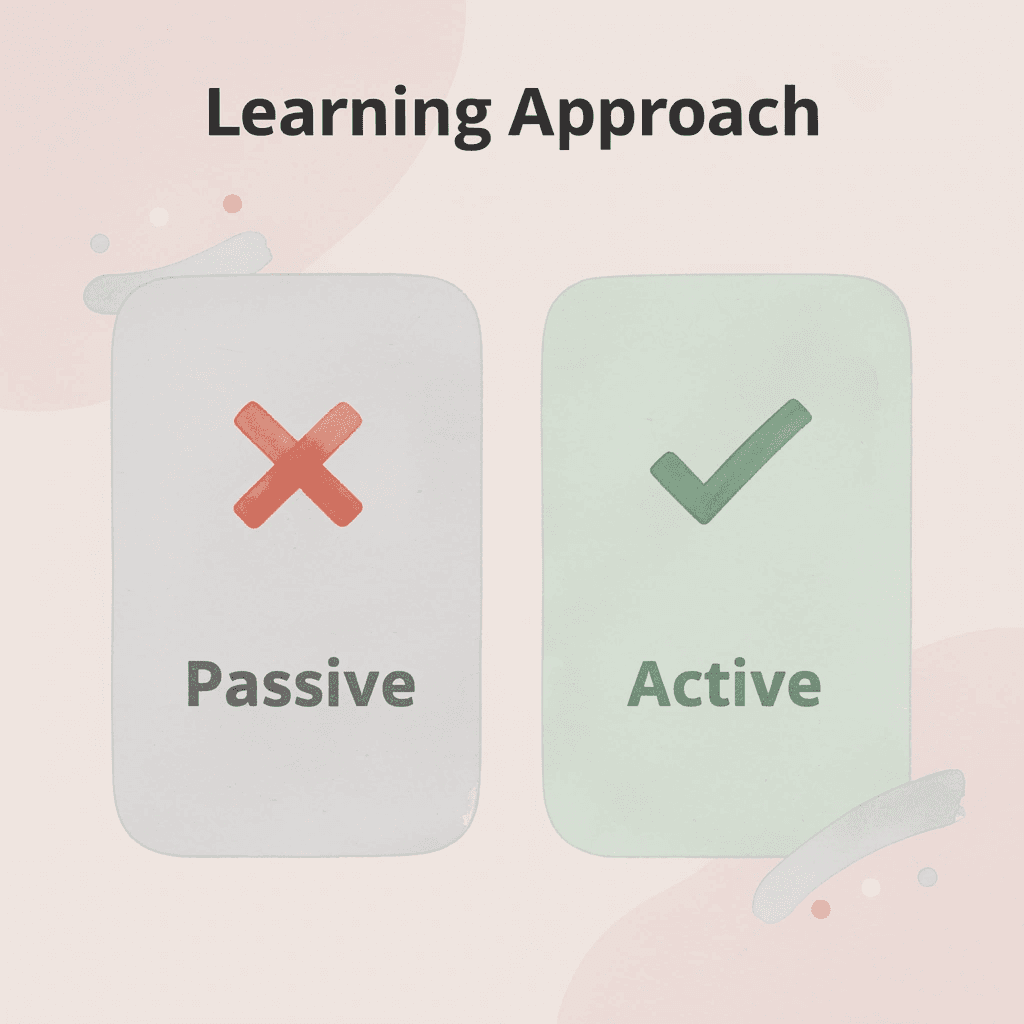 Comparison showing transformation from passive to active learning