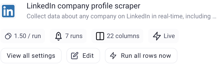 Run LinkedIn company profile scraper