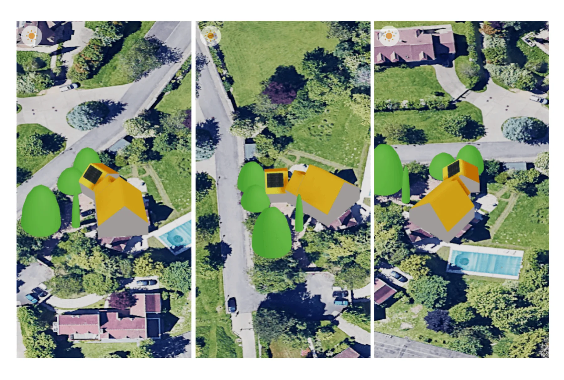 Modélisation 3D d'une maison avant de l'équiper de panneaux solaires