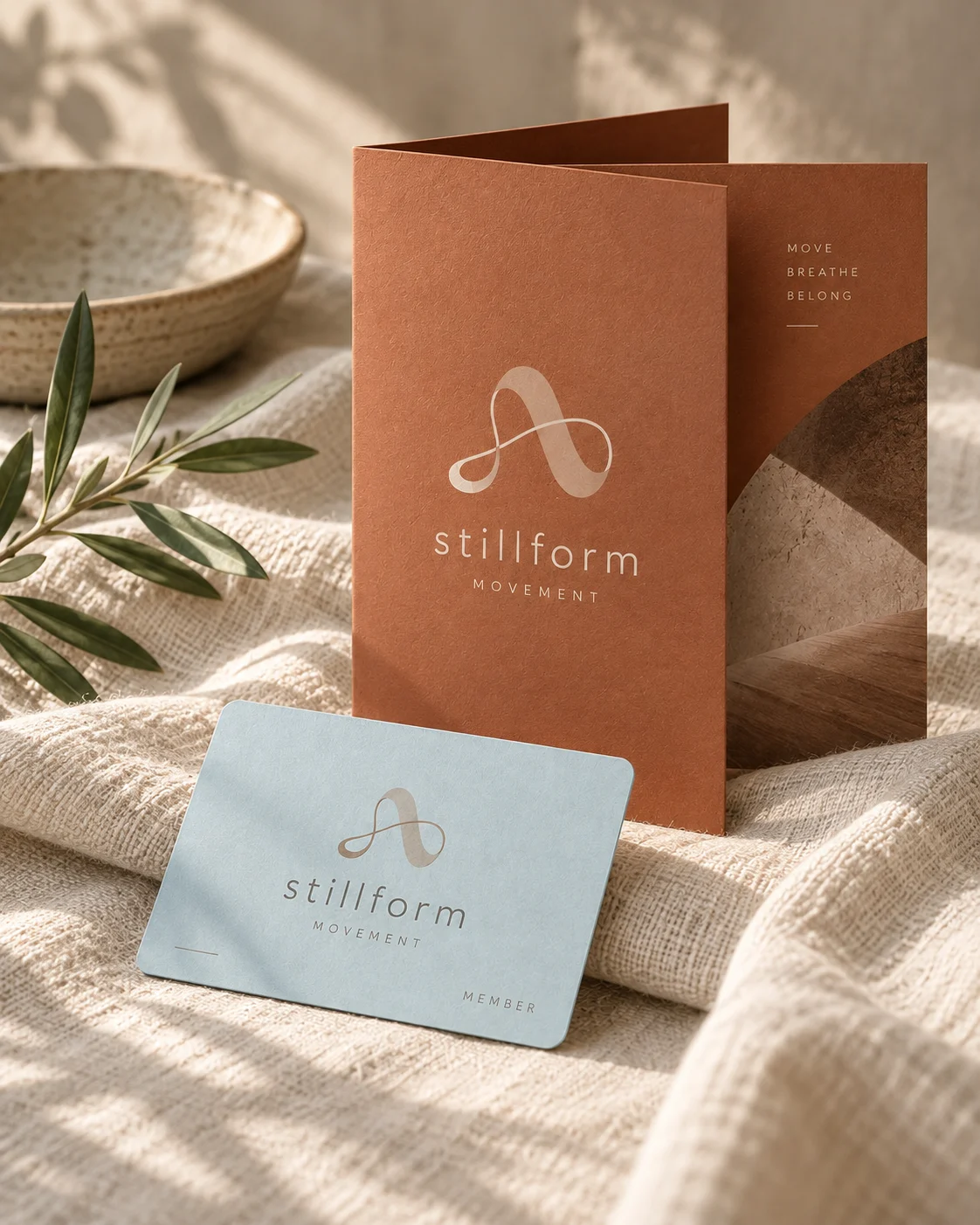 Stillform Movement — membership envelope brand application