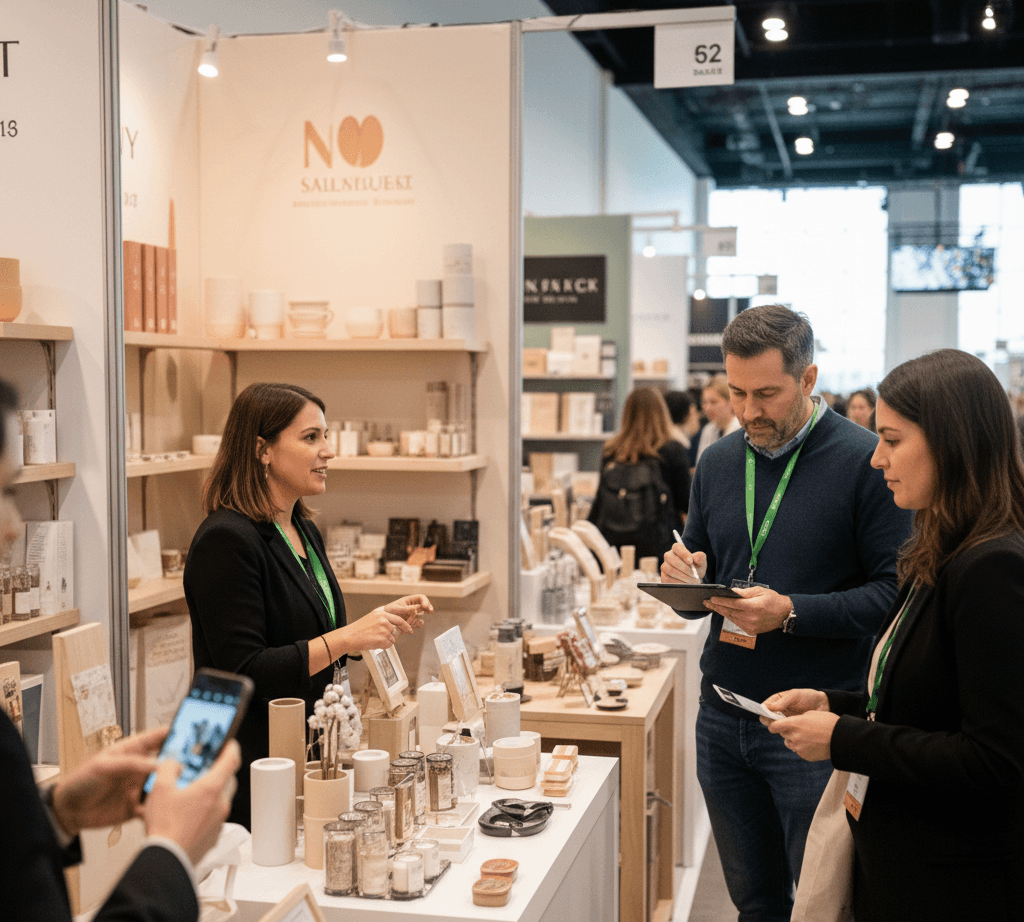 Buyers and exhibitors networking inside NY NOW 2026 at the Jacob K. Javits Convention Center