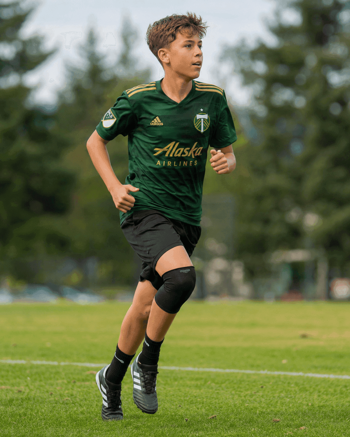 Youth soccer player running after ACL injury