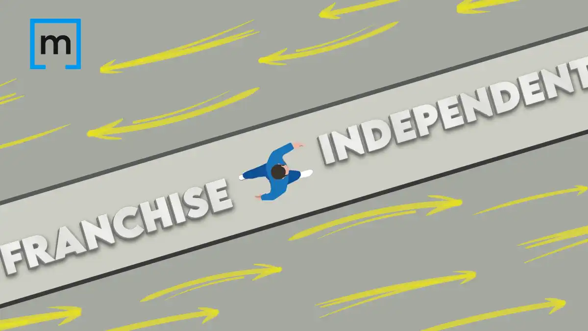 a man walking towards independence