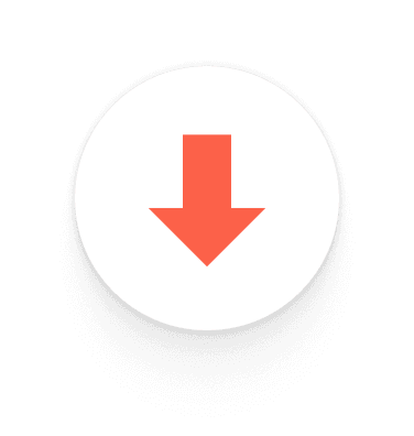 Round button with a downward arrow in orange on a white background.