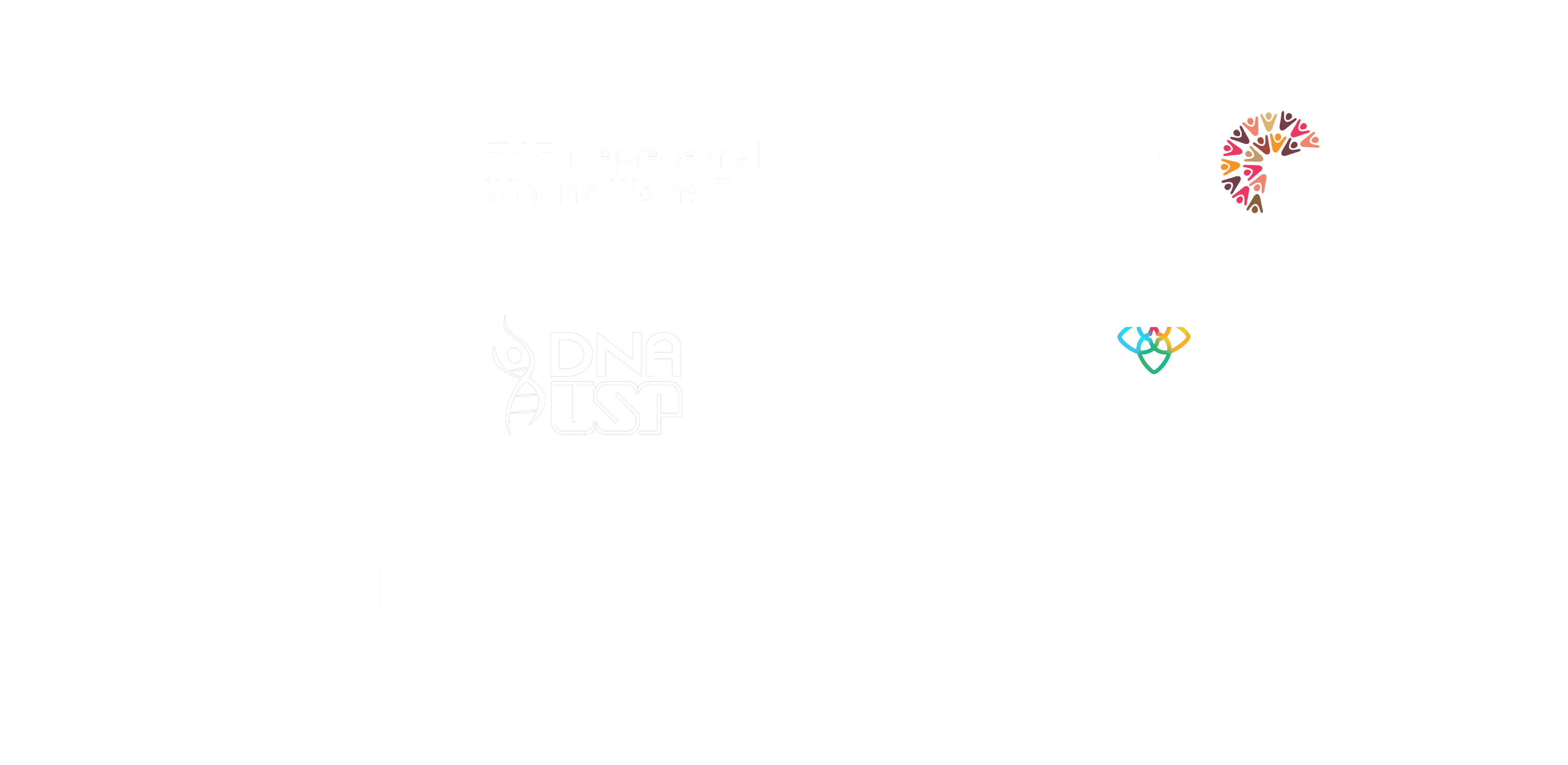 Pacto global Rede Brasil, Coalizão empresarial para equidade racial e de gênero, SOU, Quintessa, EY Entrepreneurial Winning Women, Women's Empowerment Principles, DNA USP, Talent academy, UNESCO, Transcriativa, Strides Tech Communit.