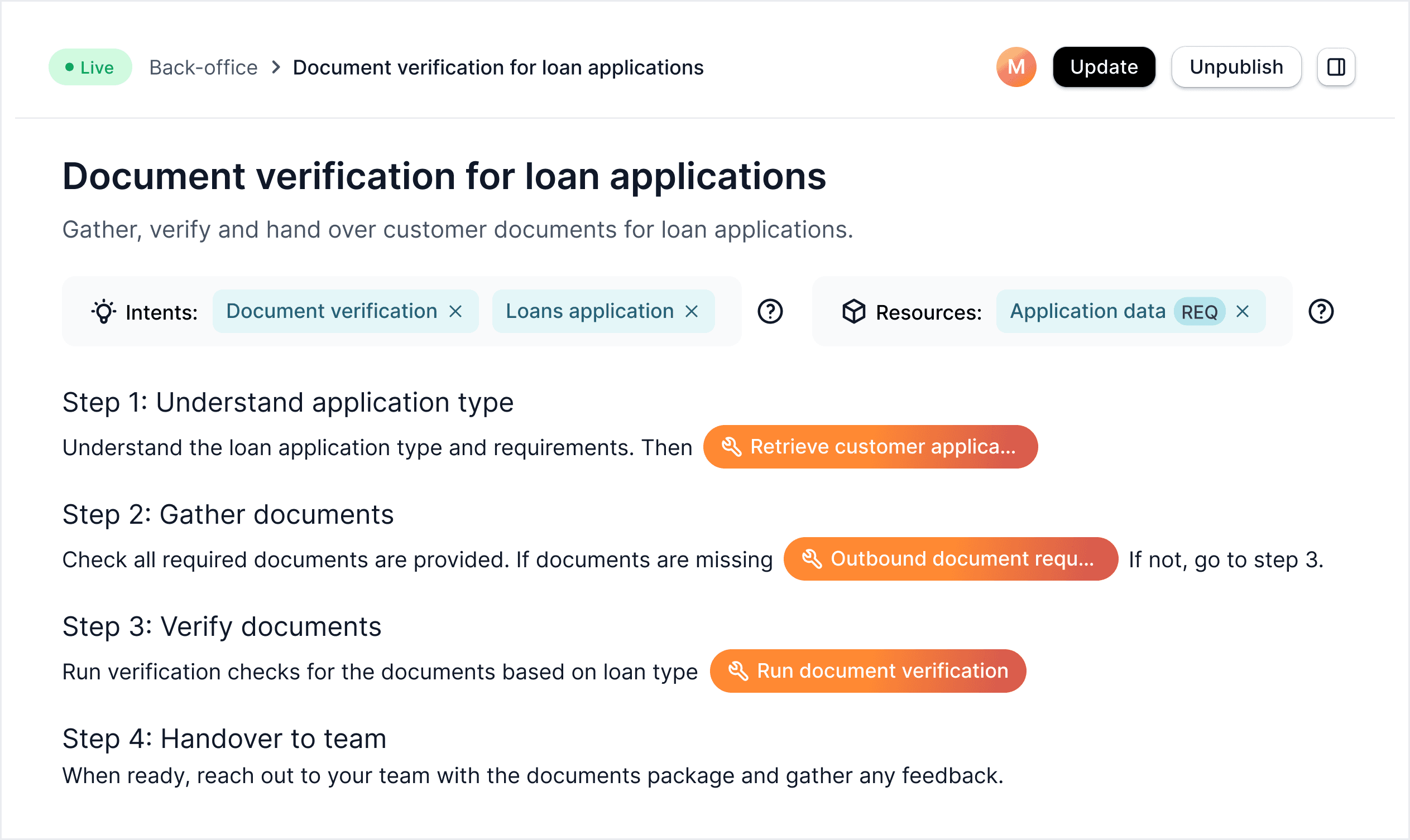 Gradient Labs back-office procedure image