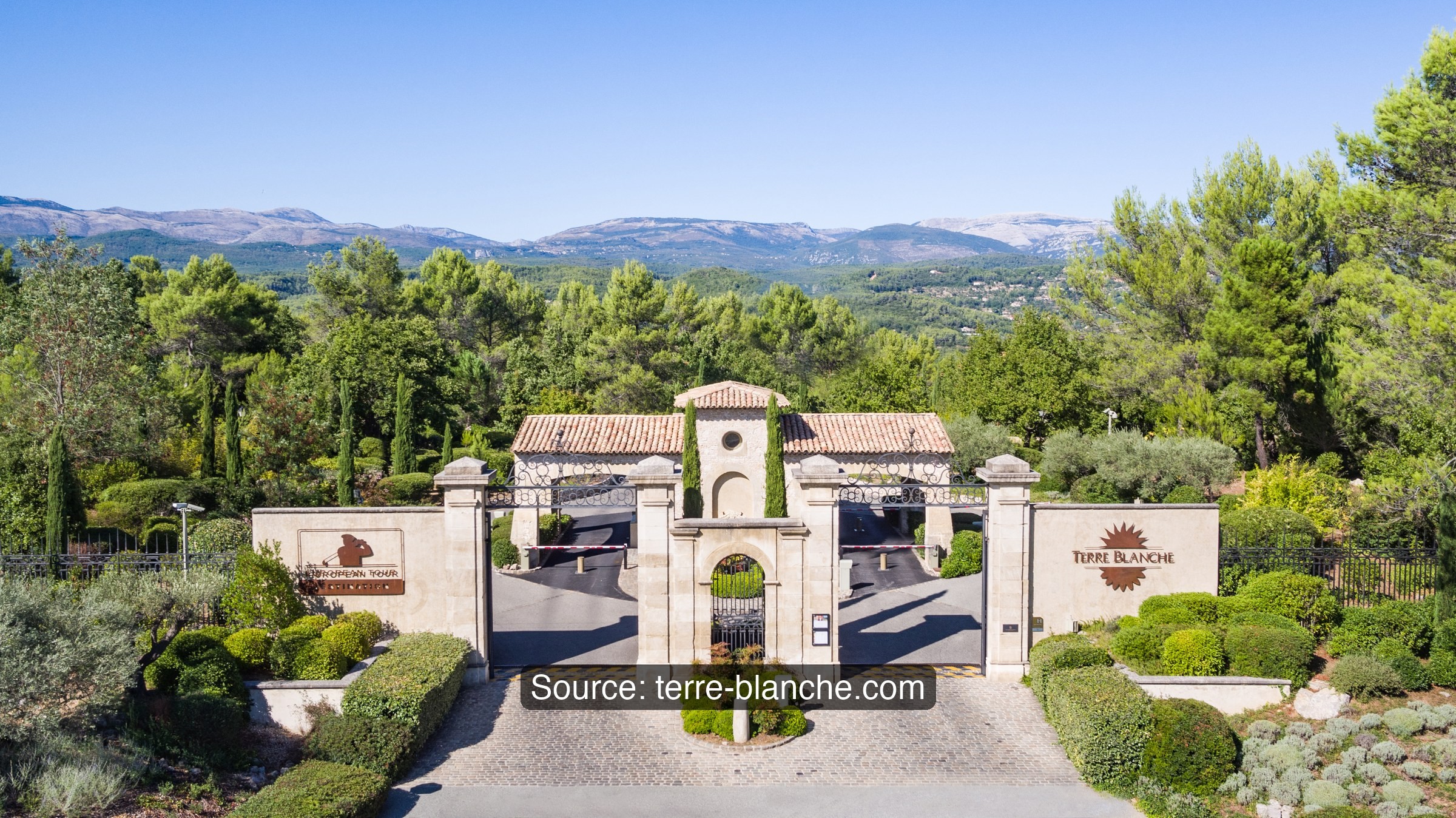 Entrance gate at Terre Blanche, Provence