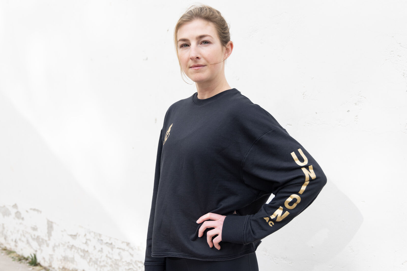 Nike shoot, an athlete in a black long sleeve
