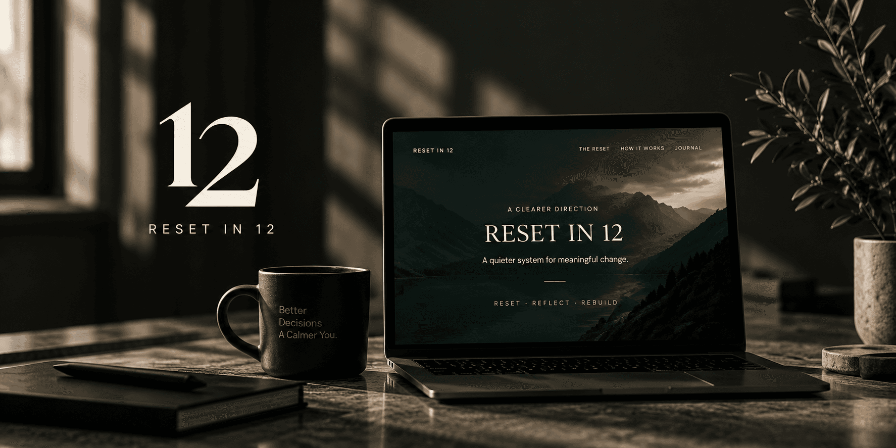 Laptop showing the 12-Week Reset