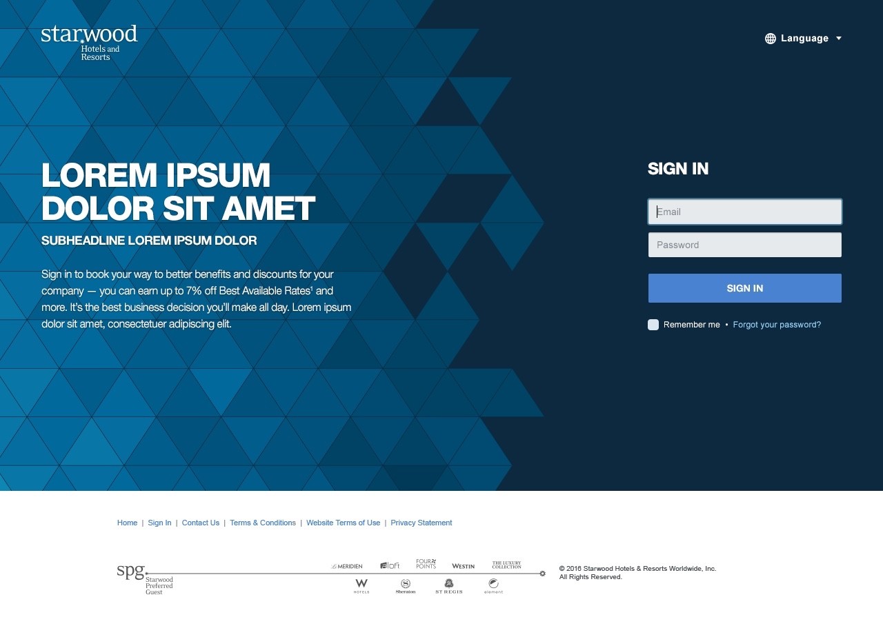 Starwood Corporate Log In.