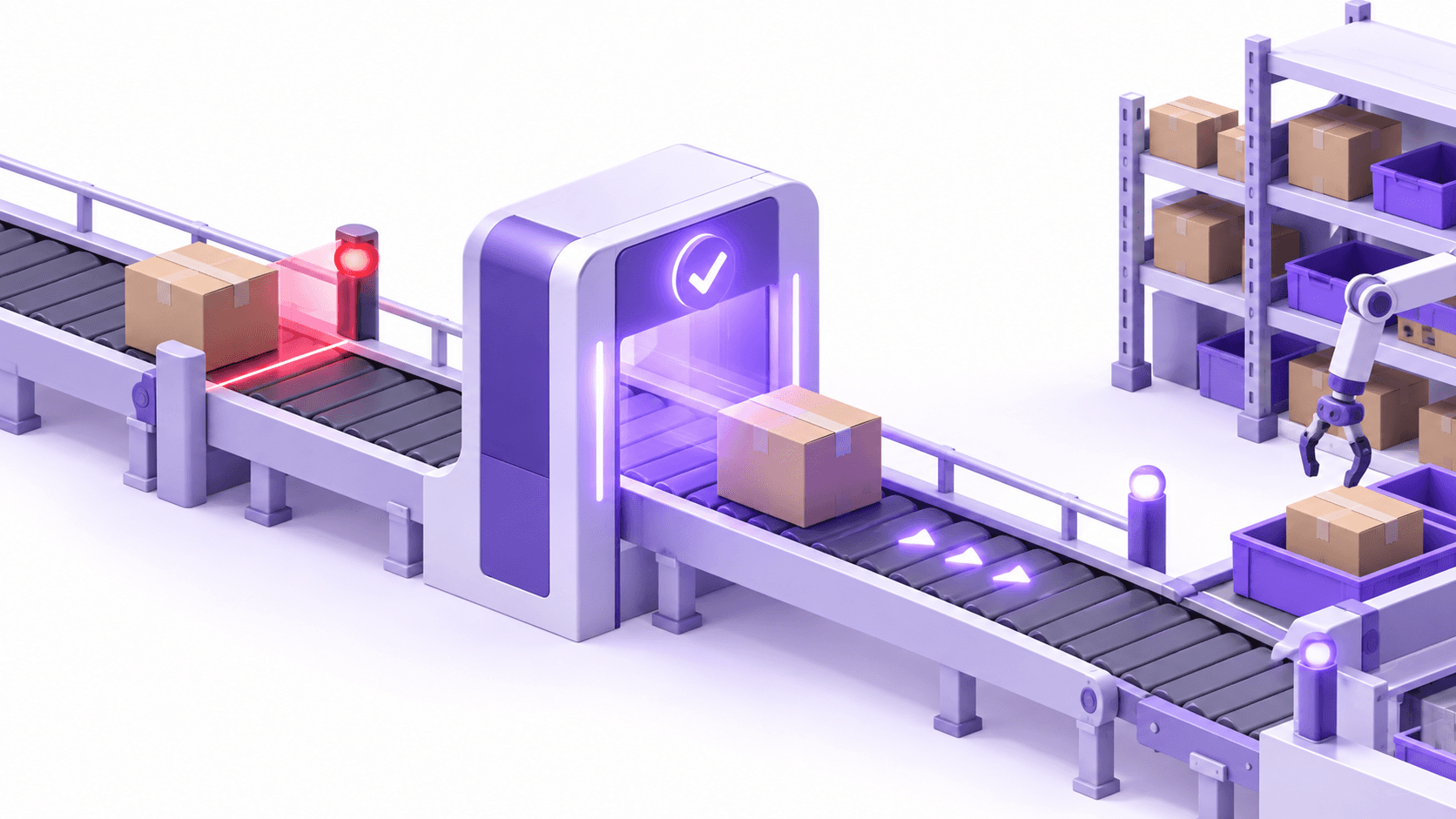 Warehouse pick line receiving an updated express parcel