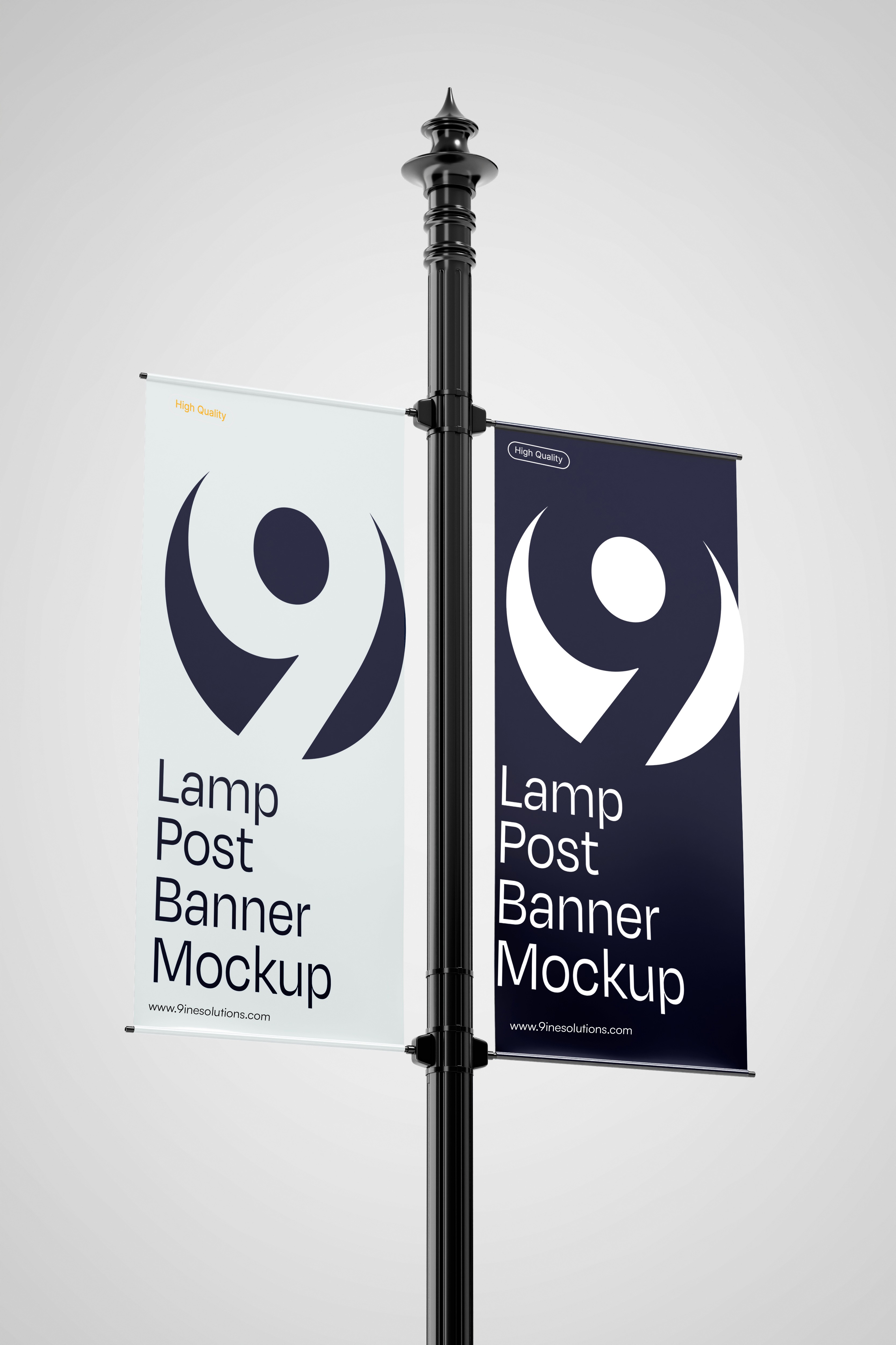 Free Lamp Post Banner Mockup by 9ine