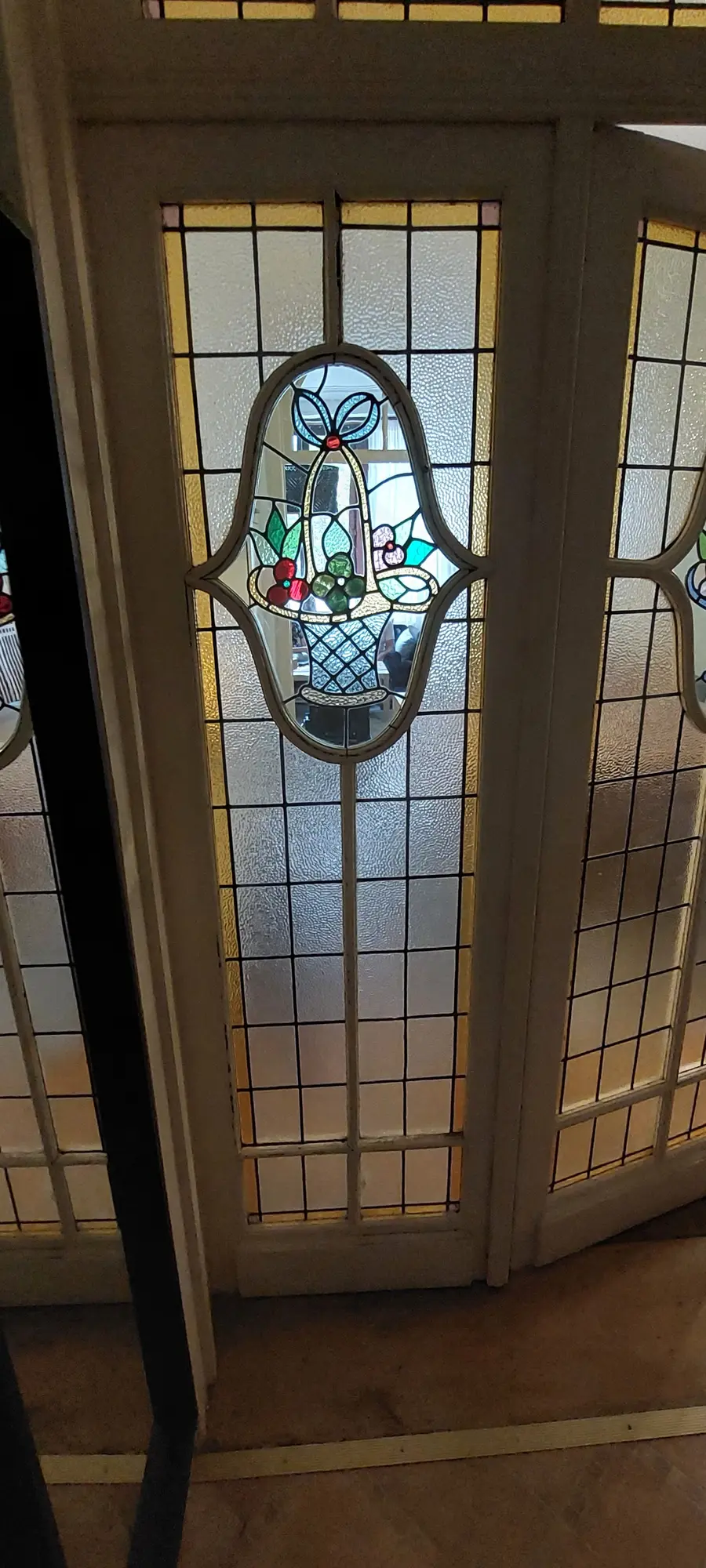 Loodglas deurpaneel na restauratie - Antwerpen