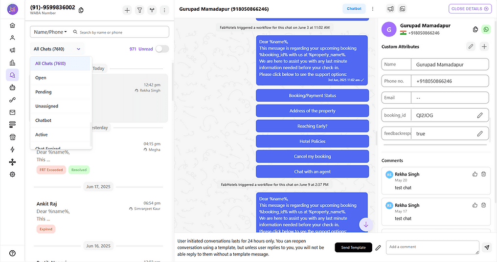 WhatsApp Team Inbox Quick Filters