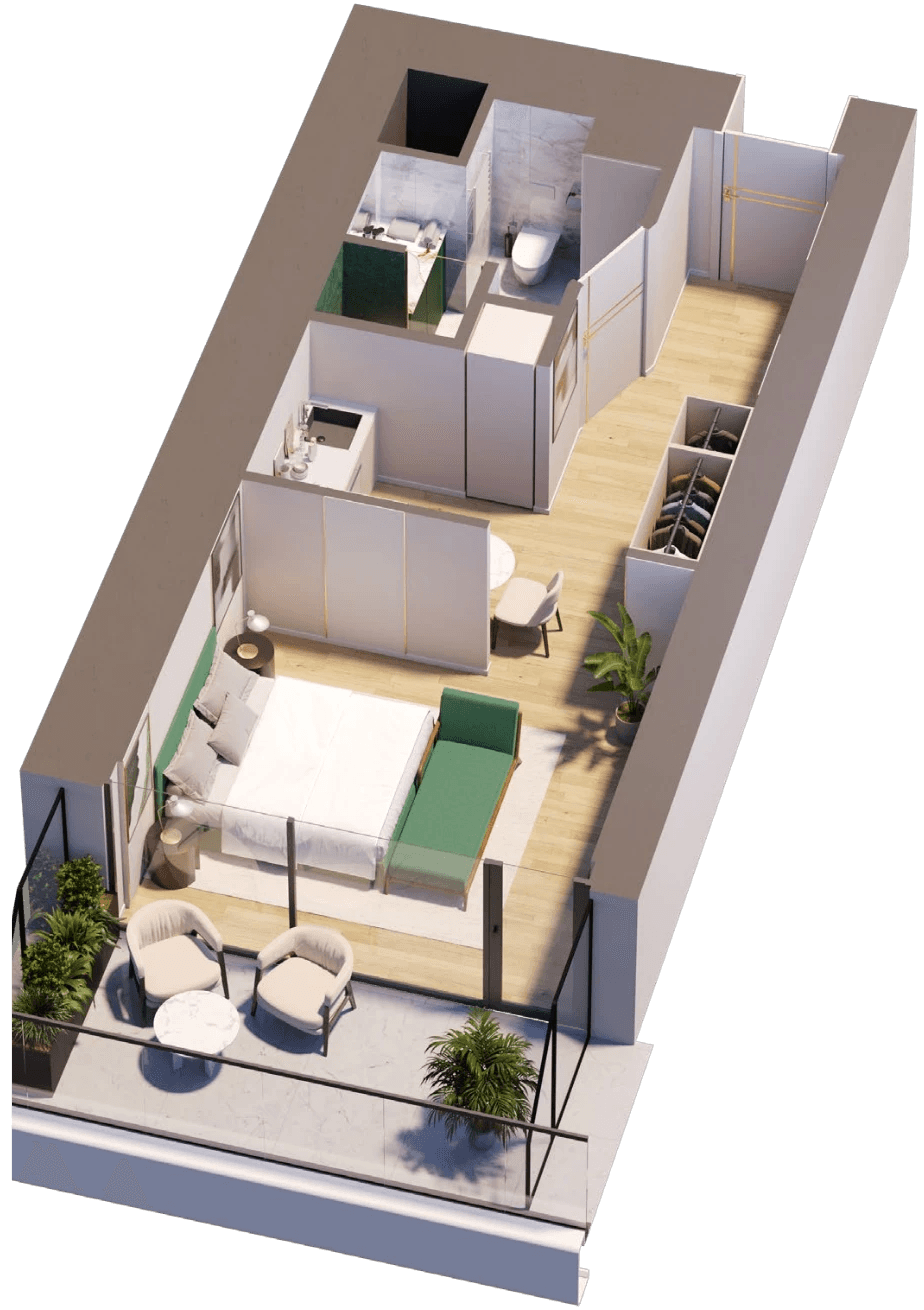 1-Zimmer Wohnung / Studio