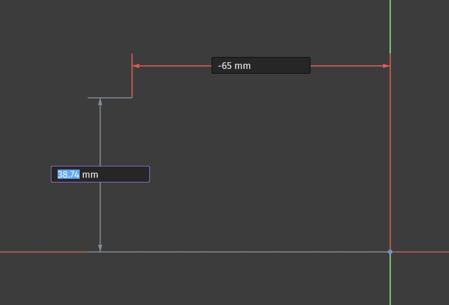 FreeCAD Sketcher displaying on-view coordinate inputs relative to the sketch axes.