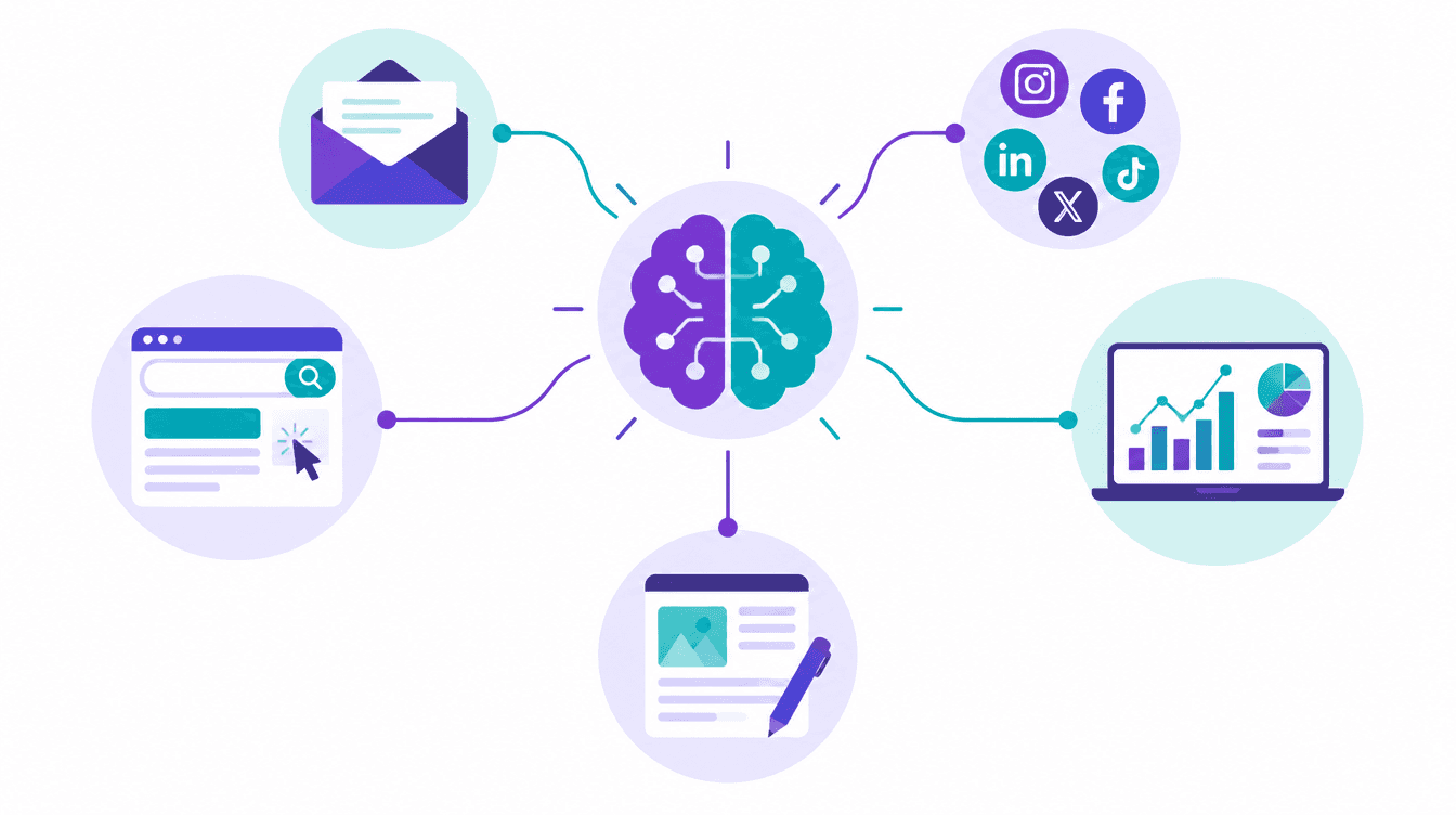 AI in digital marketing overview showing how artificial intelligence transforms marketing strategies