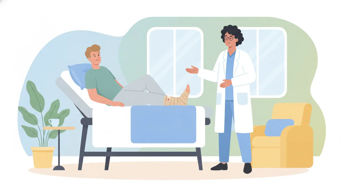 Illustration of ankle arthroscopy recovery care