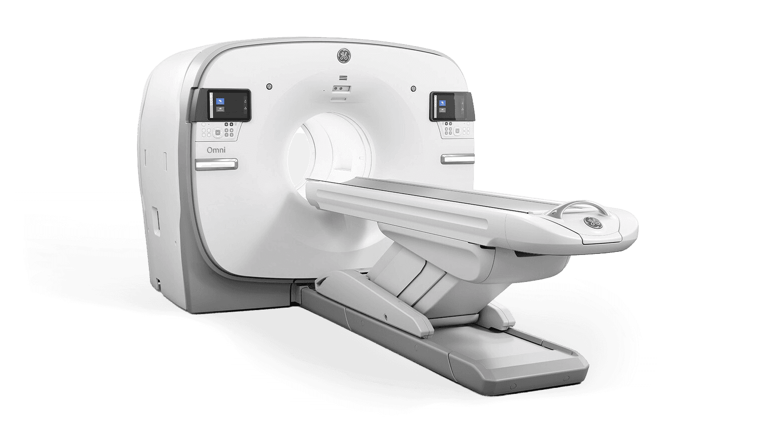Photo of the advanced PET/CT imaging, the General Electric Discovery OMNI. 
