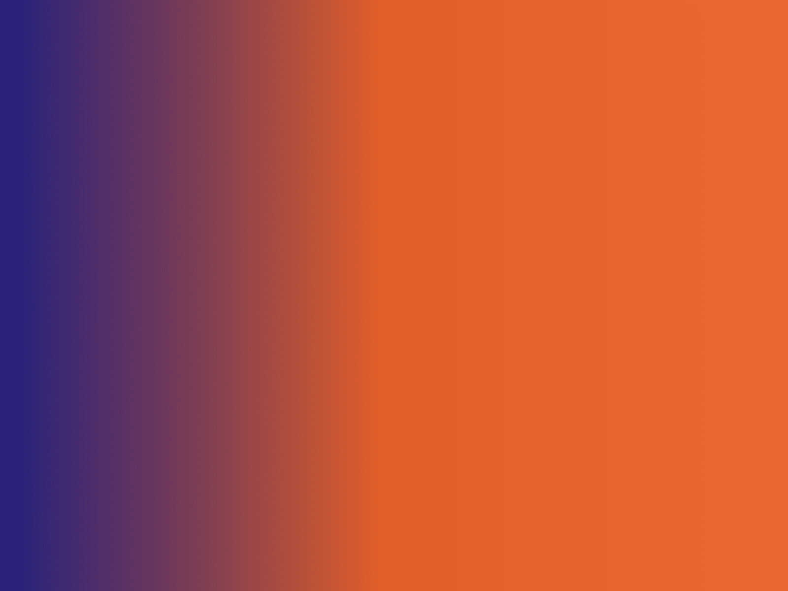 Blurred gradient background transitioning from dark blue on the left to bright orange on the right.