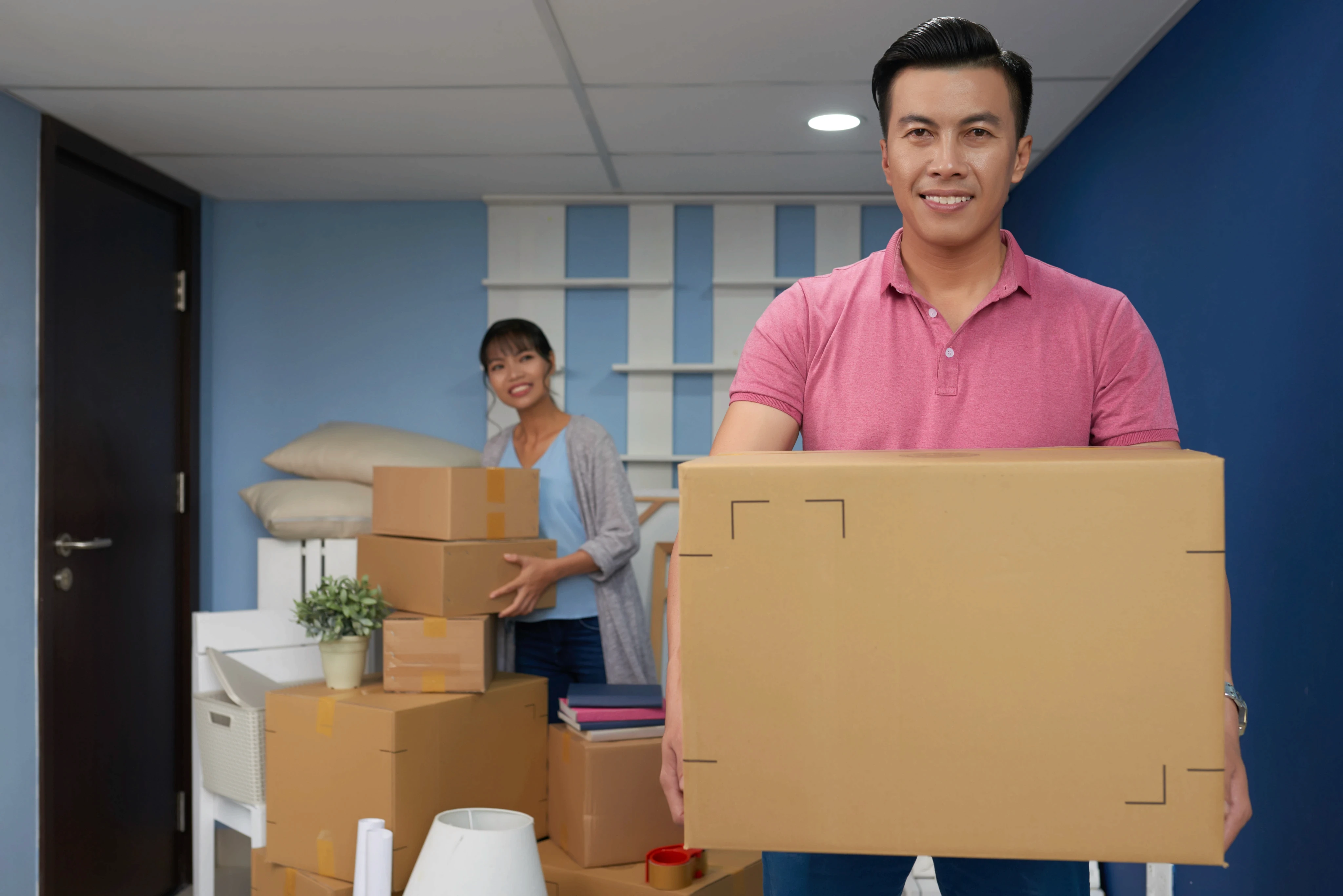 People holding boxes