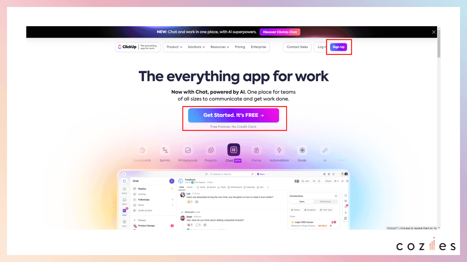 ClickUp無料会員登録