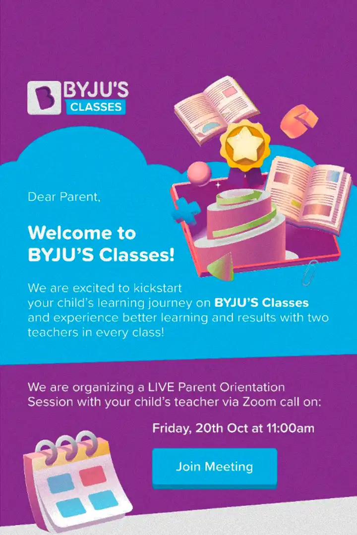 byjus email marketing template