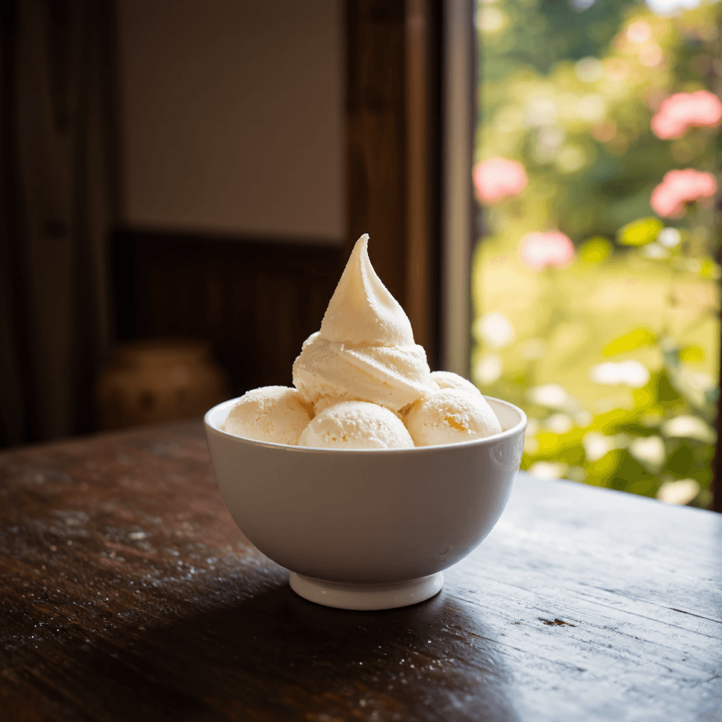 product photography of bowl of ice cream