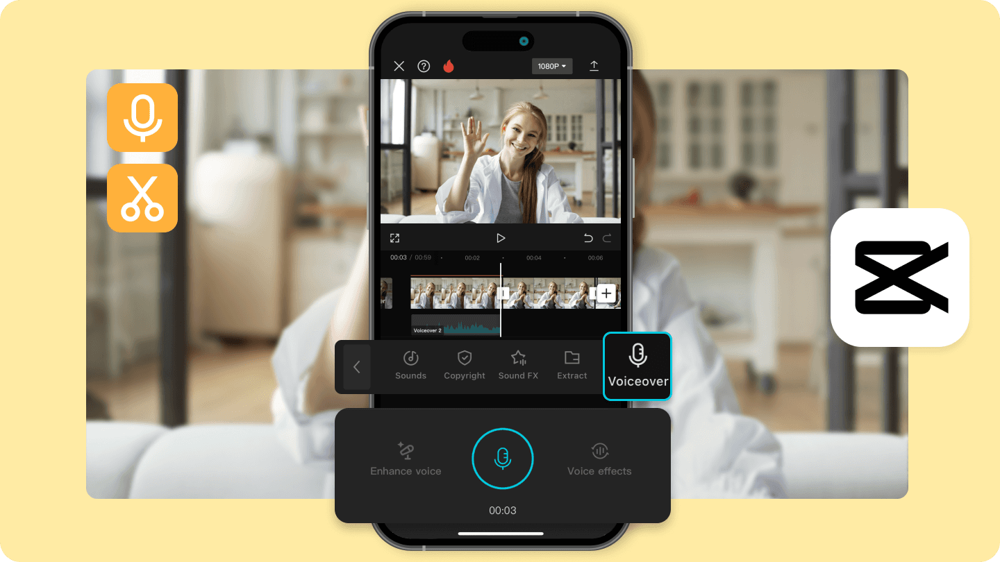 CapCut mobile video voiceover editing interface - How To Do Voiceover On Capcut
