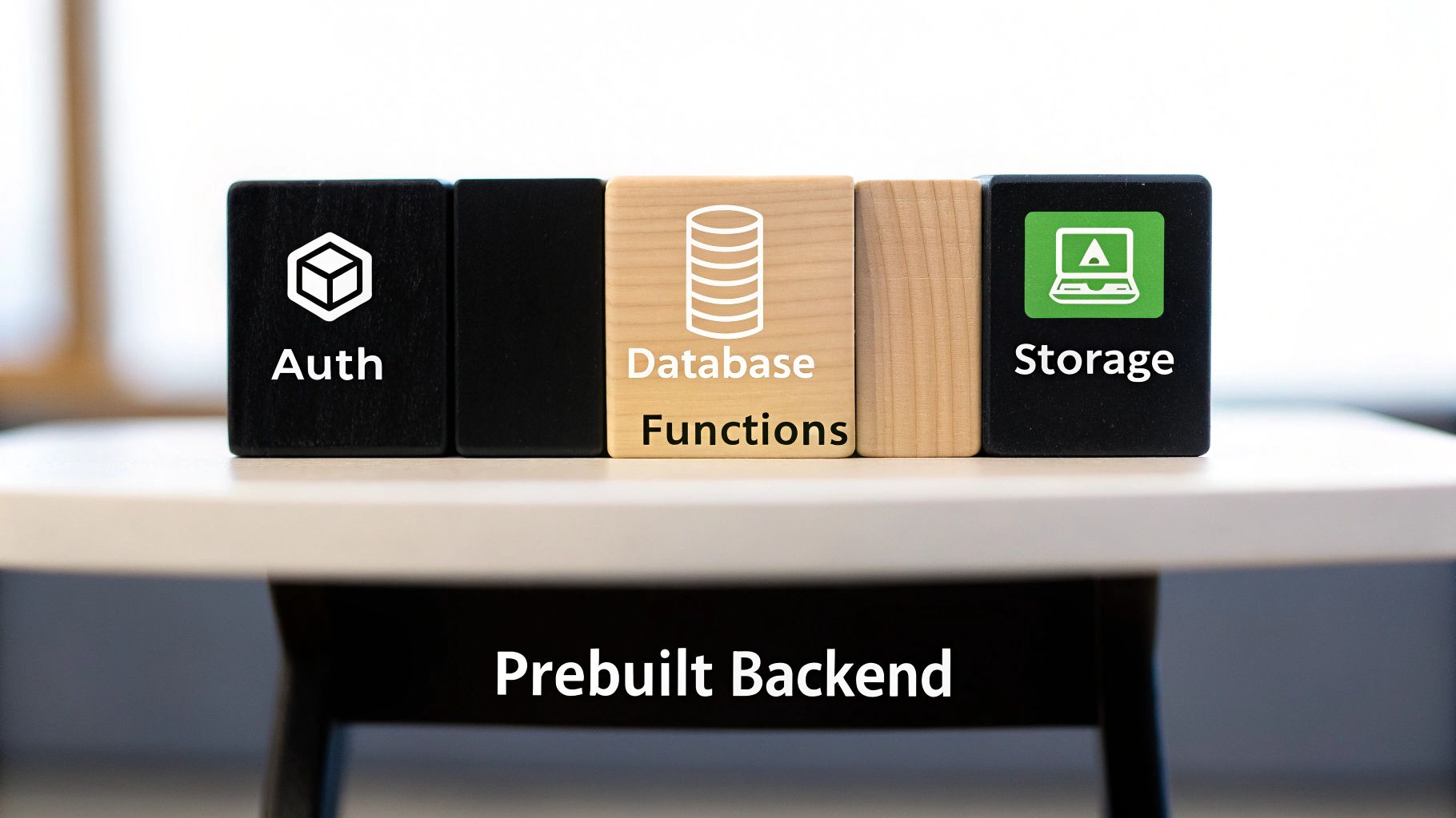 A visual representation of different BaaS components like authentication, database, and storage as interconnected modules.