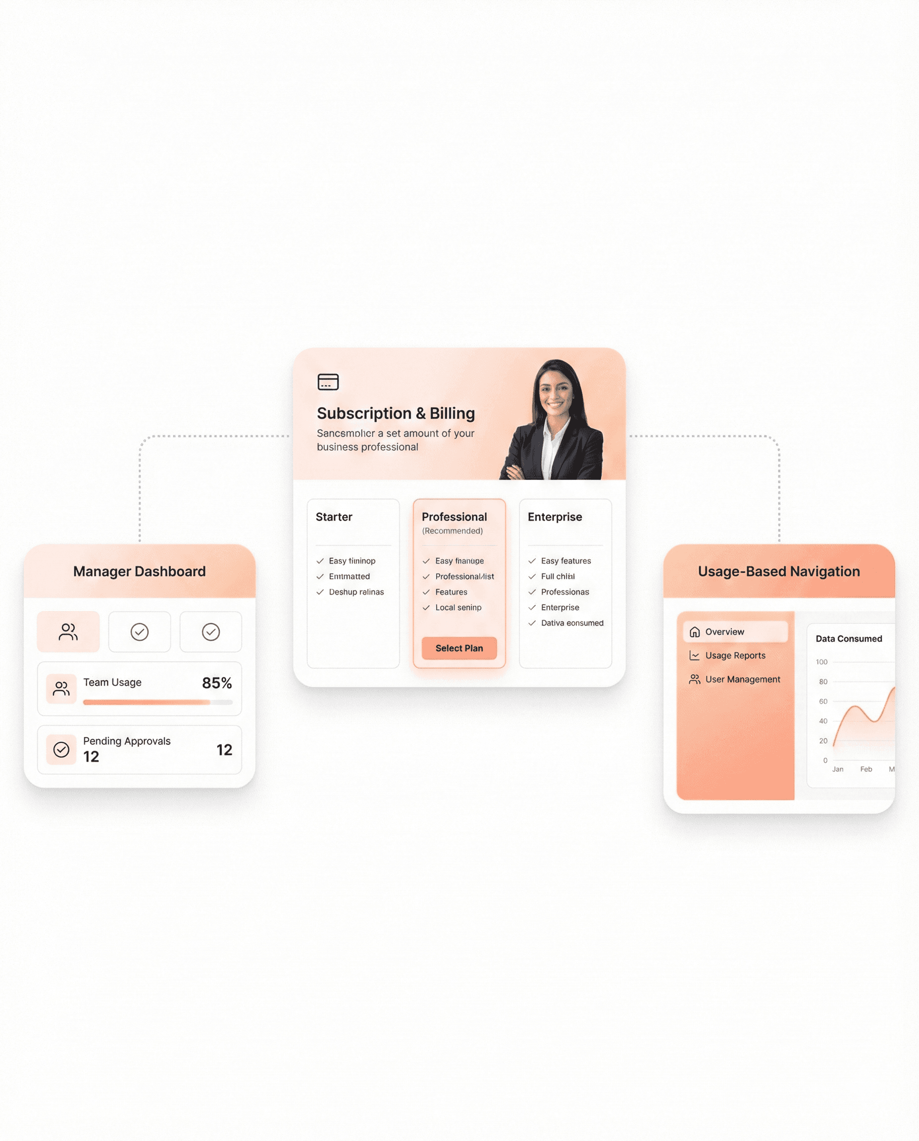 B2B SaaS product interface showcasing subscription workflows, role-based dashboards, and enterprise UX patterns designed by specialized SaaS designers.