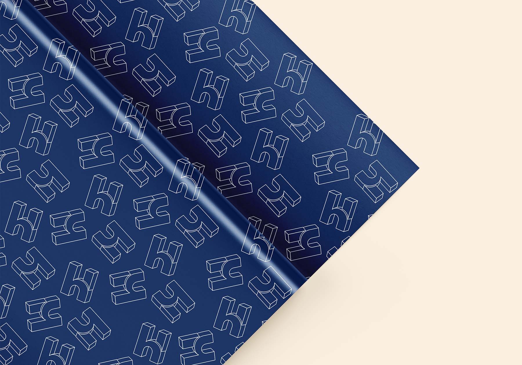 Heath & Haze monogram pattern design - Paper mockup