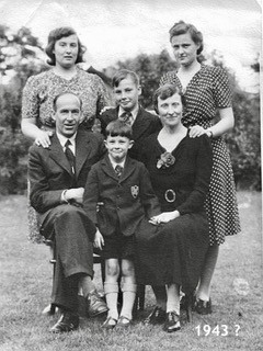 The Madgwick family in the back garden of The Hollies around 1943