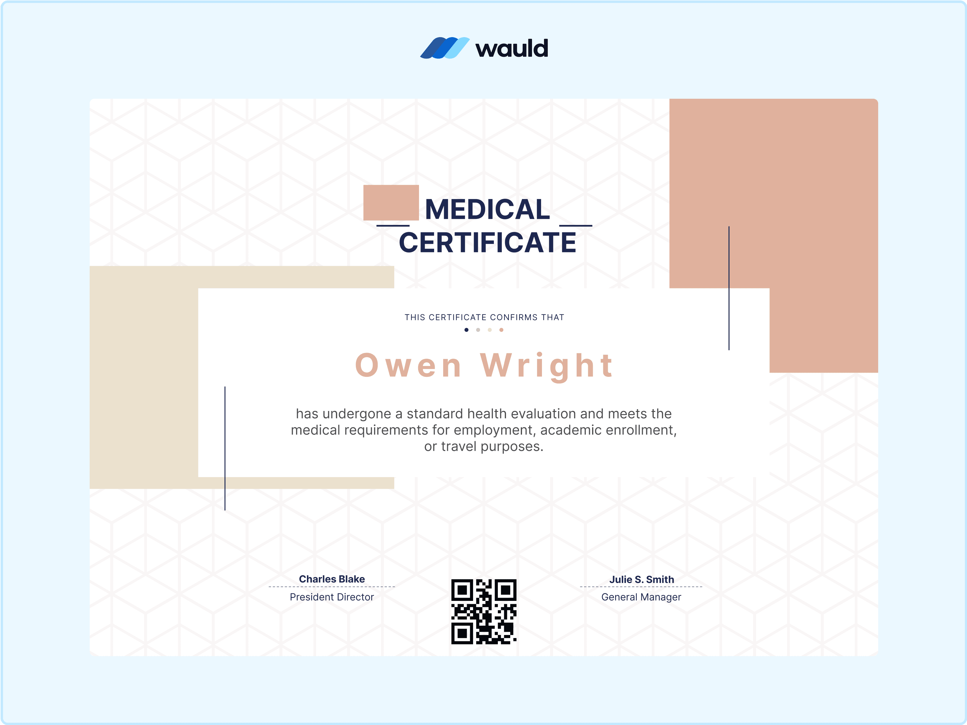 Wauld - Clean and Minimalistic Medical Certificate 