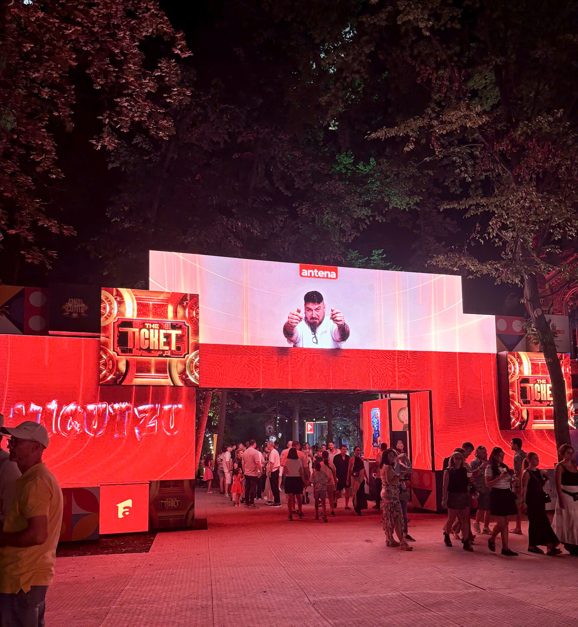 Red and black 3D cube mockup on a table