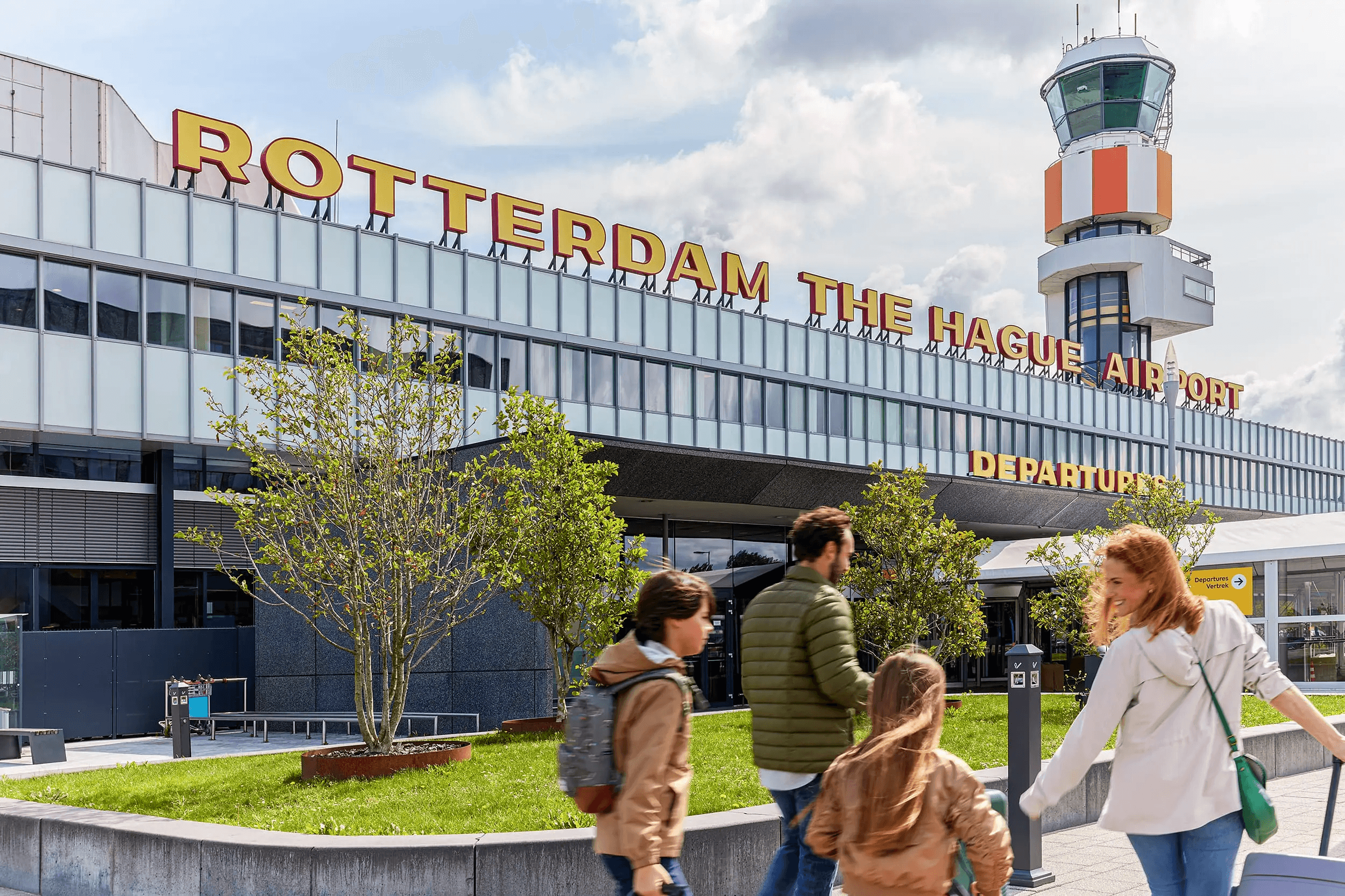 This image shows Rotterdam The Hague Airport (RTM), located in the Netherlands. 