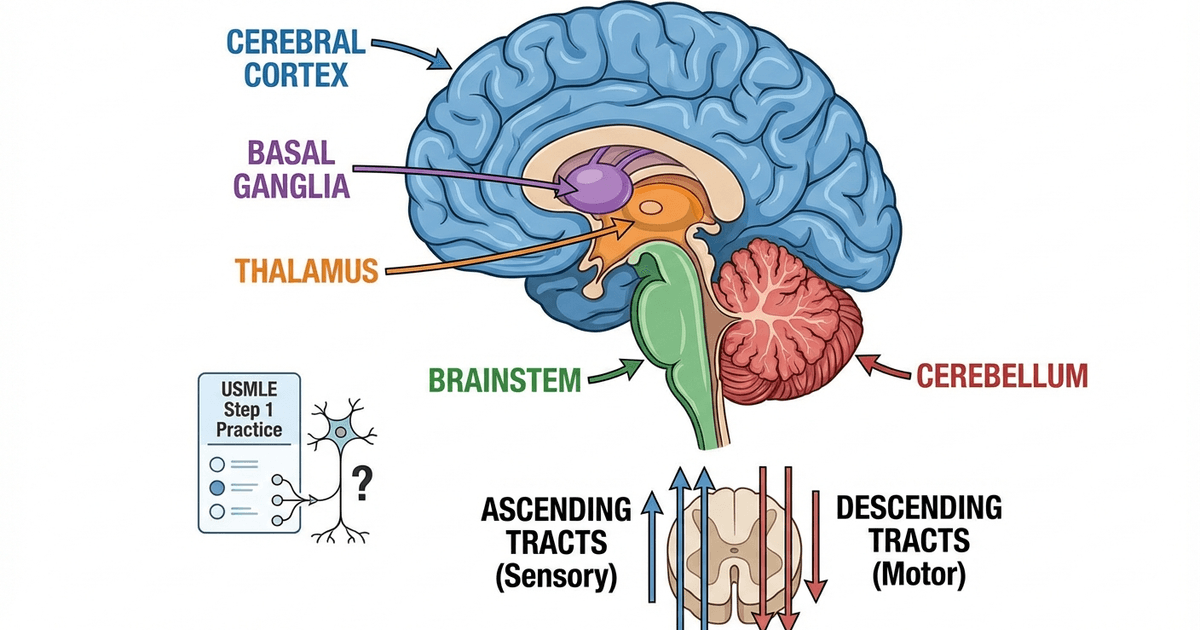 Cover: How to Study Neurology for USMLE Step 1 2026: High-Yield Brain Anatomy, Pathways, Classic Diseases and Exam Strategy