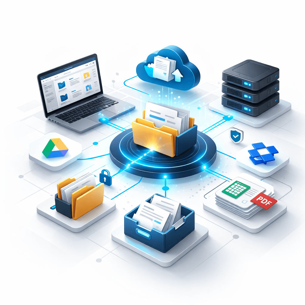 Illustration of upward arrows and bar charts with flowing digital lines, symbolizing business growth and scalability, in Zuvtor brand-inspired colors on a white background.