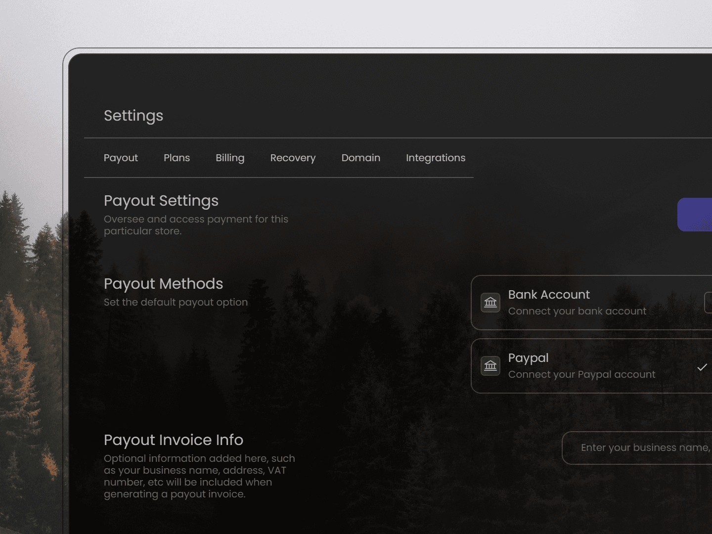 Profile Settings Dashboard